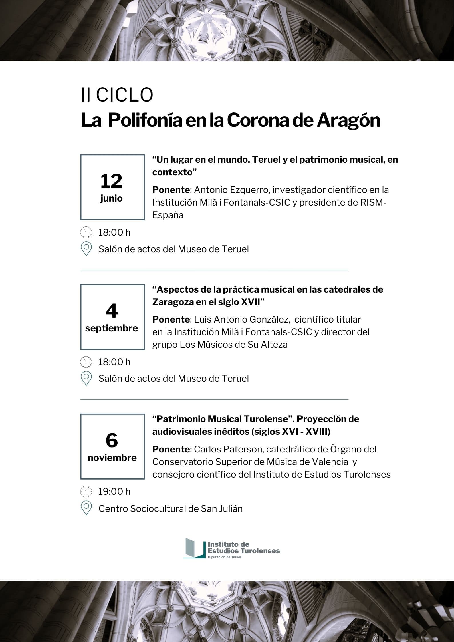 Cartel de II CICLO La Polifonía en la Corona de Aragón