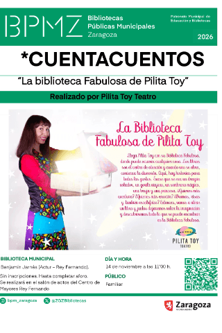 Cartel de La Biblioteca Fabulosa de Pilita Toy