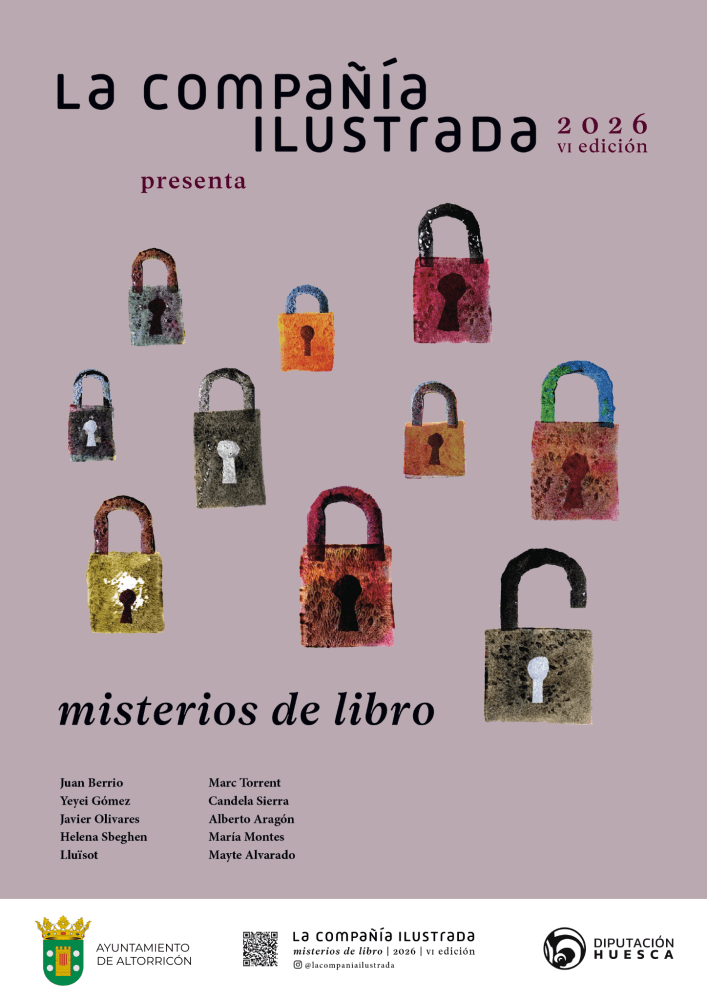 Cartel de Exposición «Misterios de libro», de La Compañía Ilustrada, en Altorricón