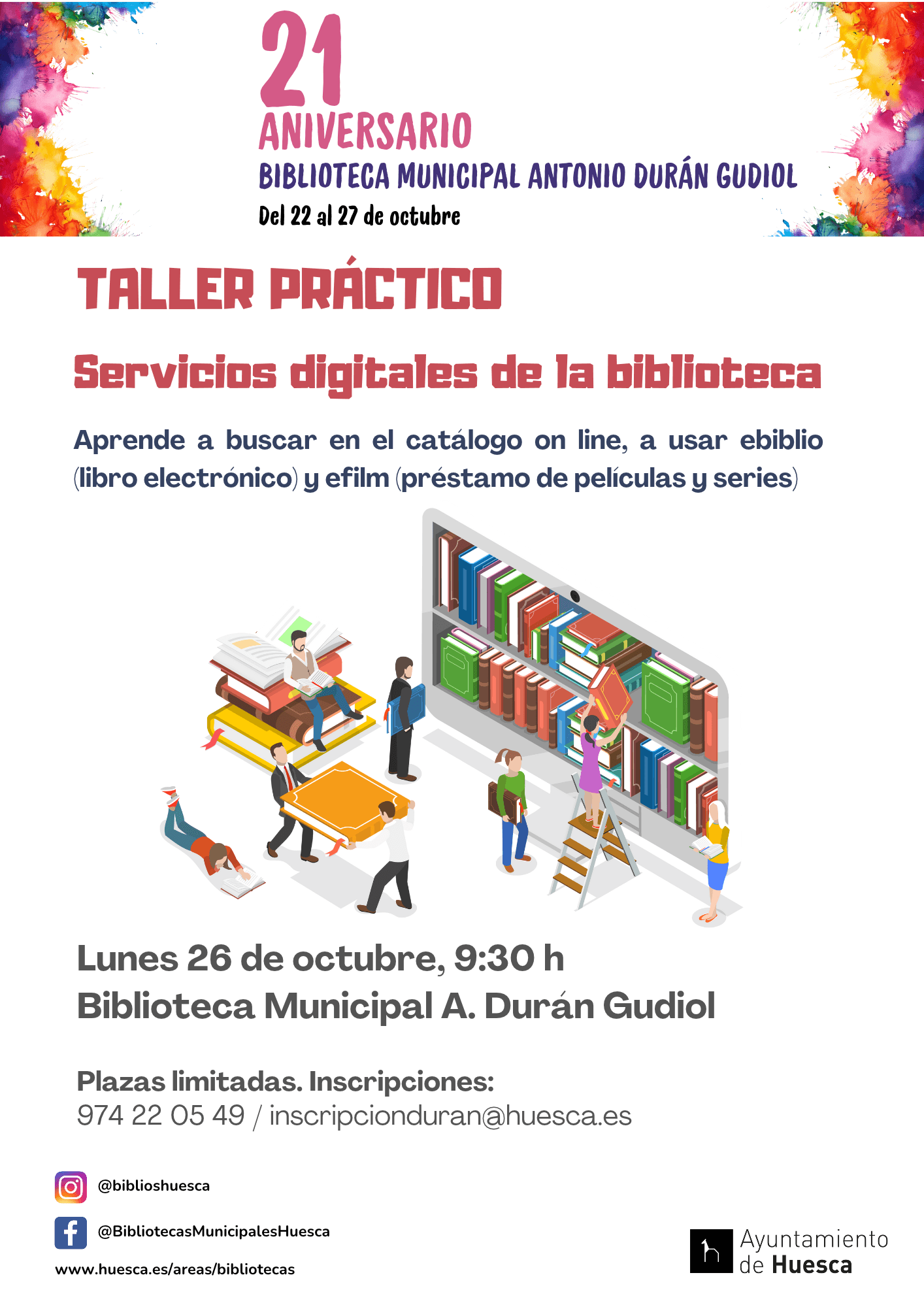 Cartel de Taller: servicios digitales de las bibliotecas