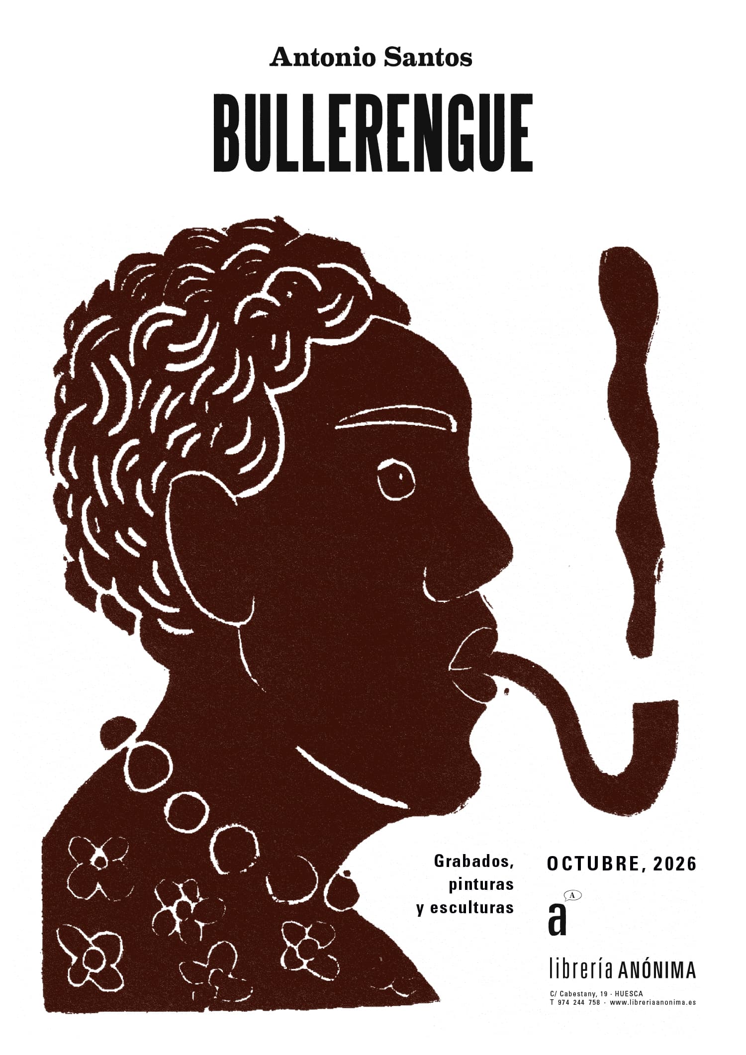 Cartel de Exposición «Bullerengue», grabados de Antonio Santos