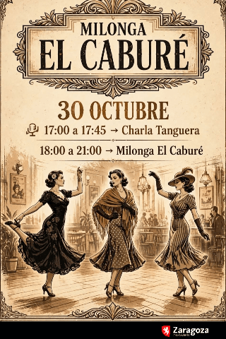 Cartel de Milonga el Caburé.