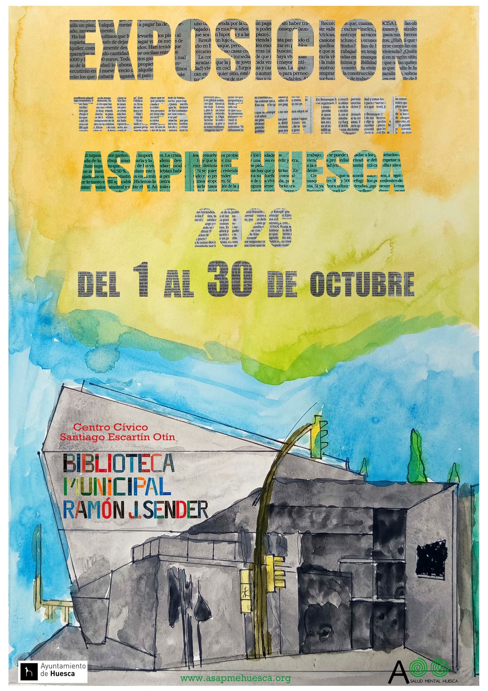 Cartel de Exposición del Taller de pintura de ASAPME Huesca