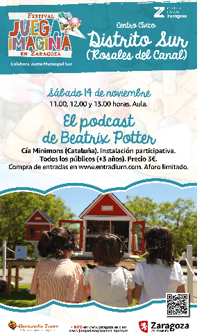 Cartel de Juega e Imagina: El podcast de Beatrix Potter. Cía Minimons (Cataluña)