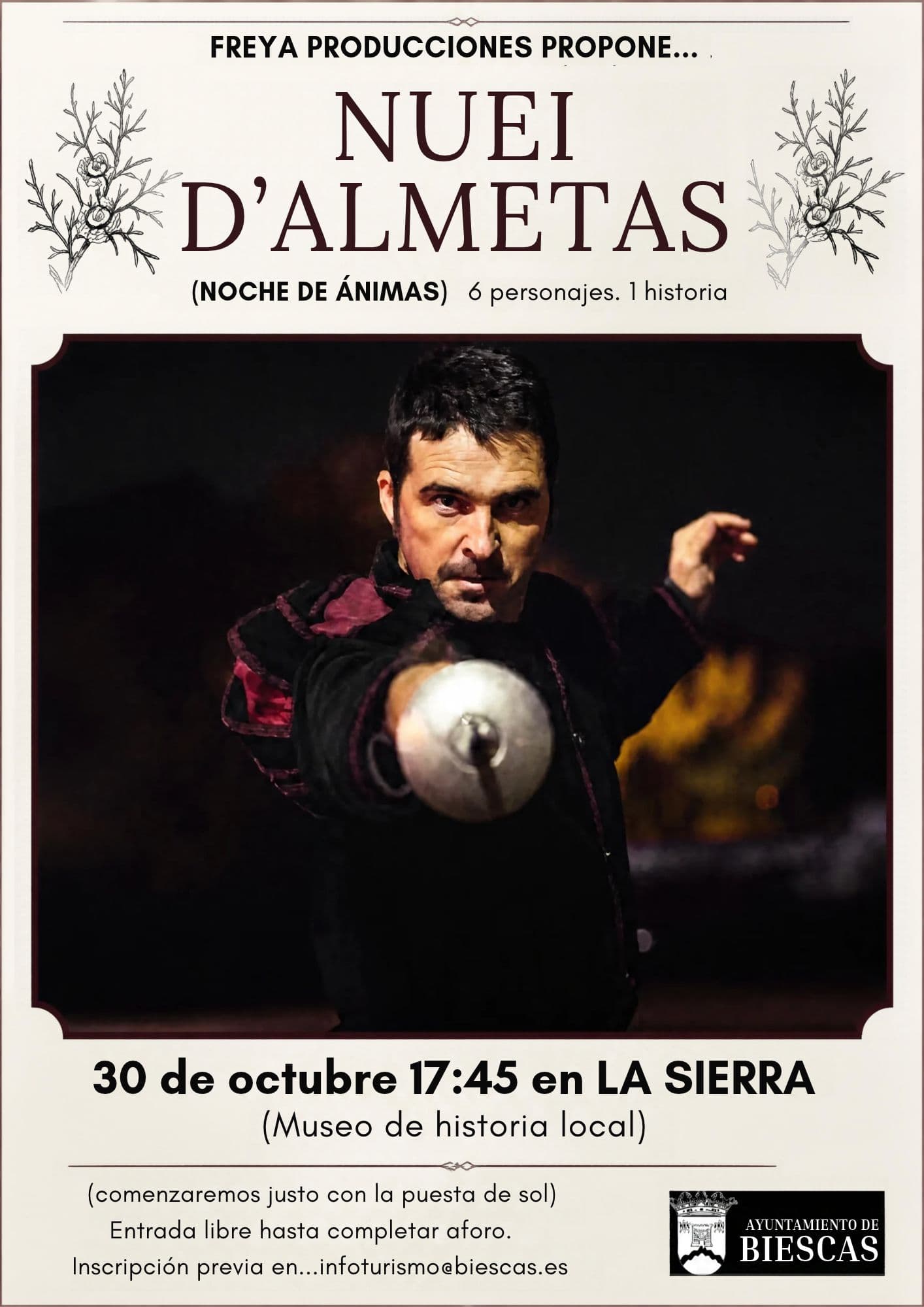 Cartel de Nuei d'Almetas: «Don Juan Tenorio», con Jorge Andolz y Freya Producciones
