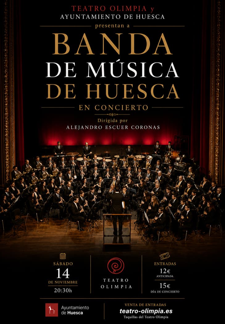 Cartel de Concierto de otoño de la Banda de Música de Huesca