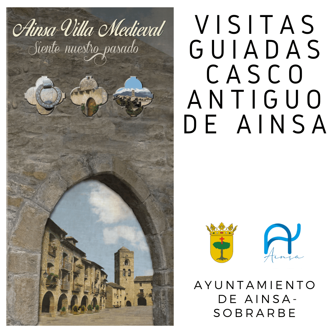 Cartel de Visita guiada al casco antiguo de Aínsa