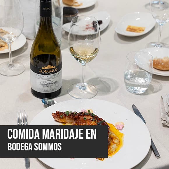 Cartel de Comida maridaje en Bodega Sommos