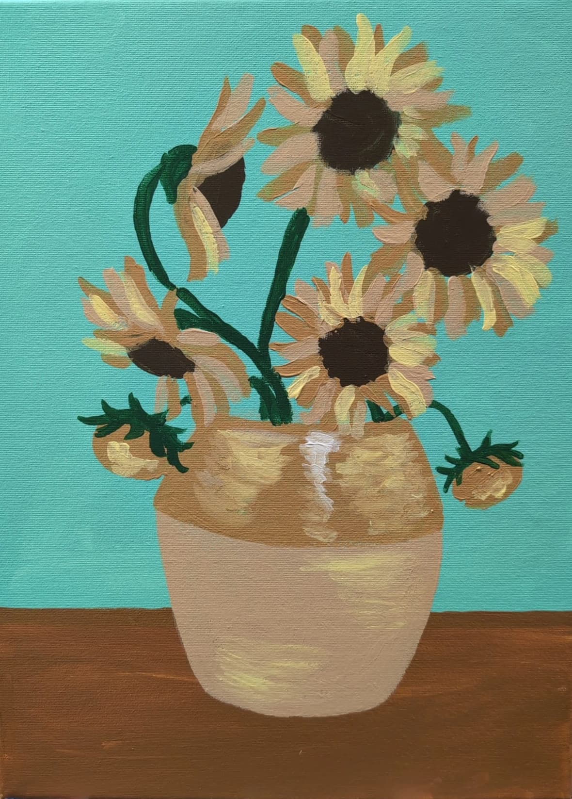 Cartel de Pinta y Brinda: Girasoles
