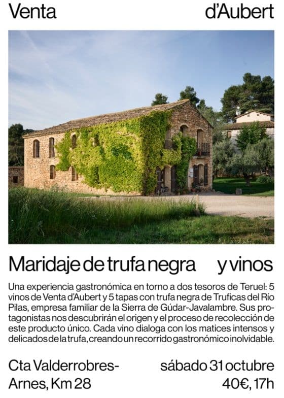 Cartel de Maridaje de trufa negra y vinos en Venta d'Aubert