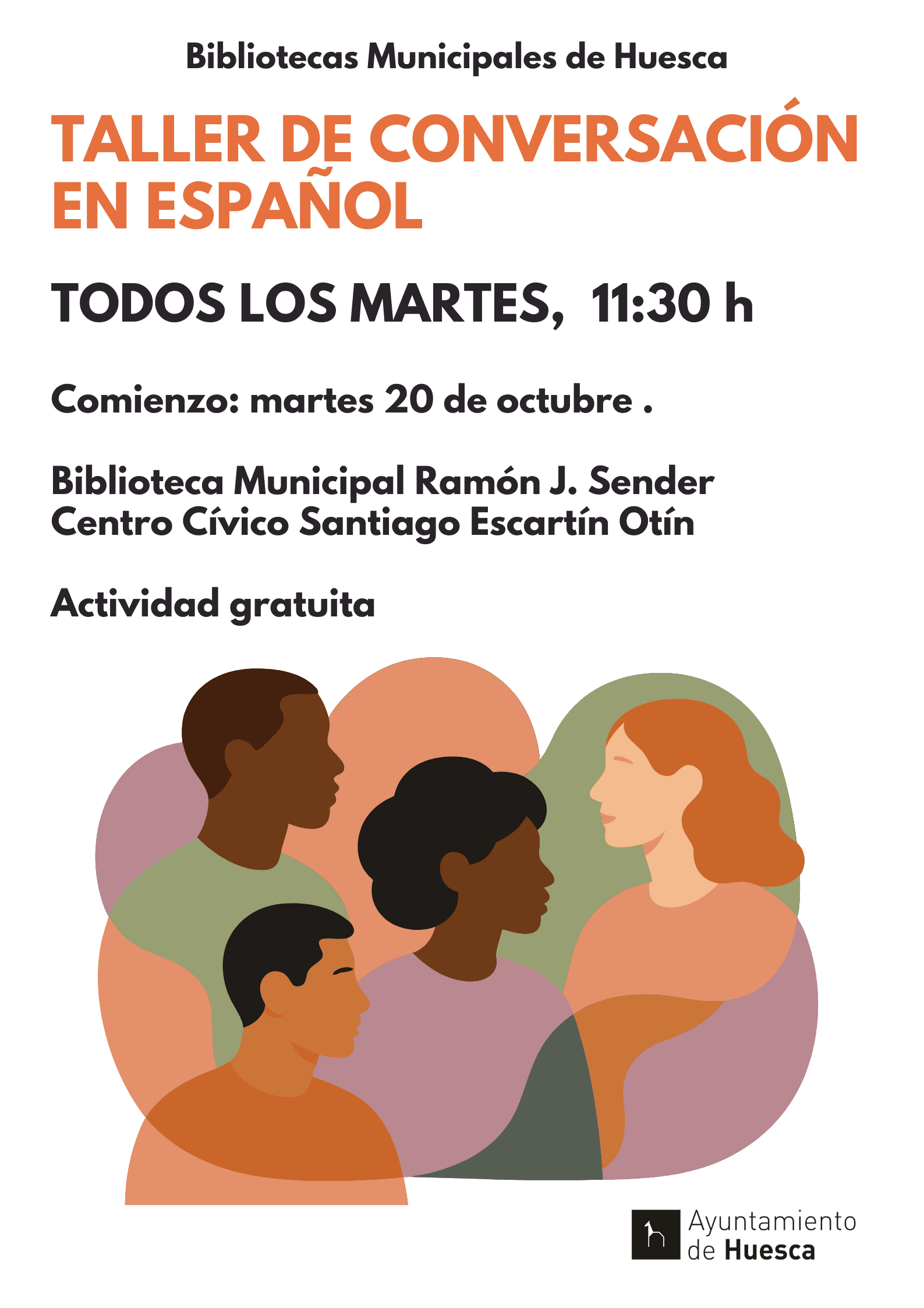 Cartel de Taller de conversación en español