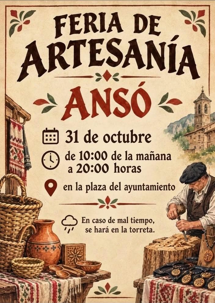 Cartel de Feria de Artesanía en Ansó