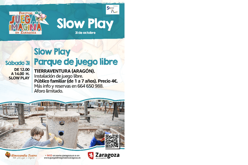 Cartel de Juega e Imagina 2026: Slowplay- Parque de Juego Libre. Tierraventura (Aragón)