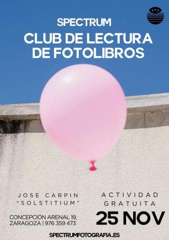 Cartel de Club de Lectura de Fotolibros. Solstitium. Jose Carpin
