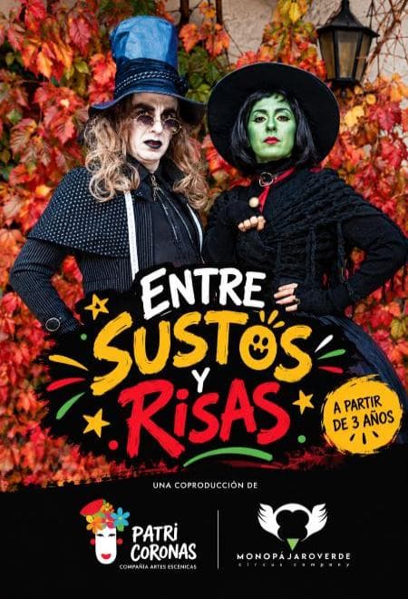 Cartel de «Entre sustos y risas», cuentos y circo en Monzón