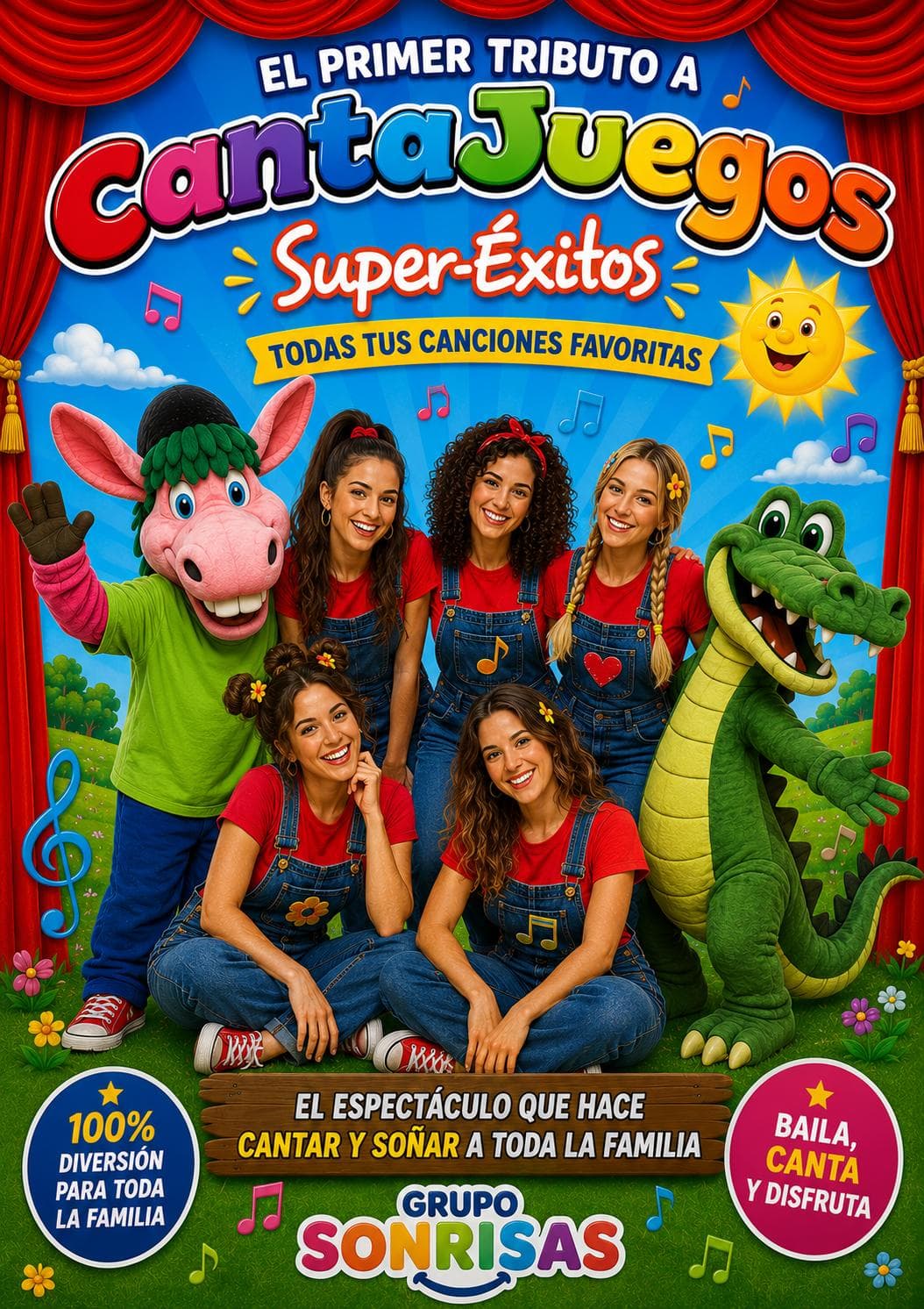 Cartel de «Super-Éxitos», tributo a CantaJuegos con el Grupo Sonrisas