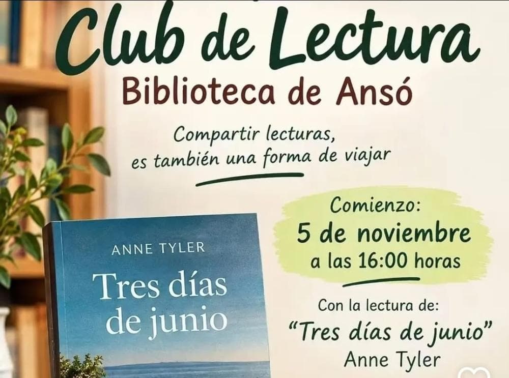 Cartel de Club de lectura de la Biblioteca de Ansó