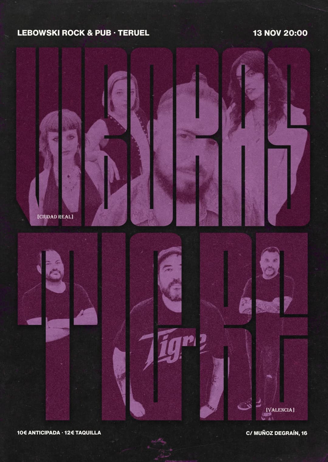 Cartel de The Víboras + Tigre