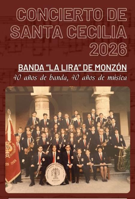 Cartel de Concierto de Santa Cecilia de la Banda La Lira en Monzón
