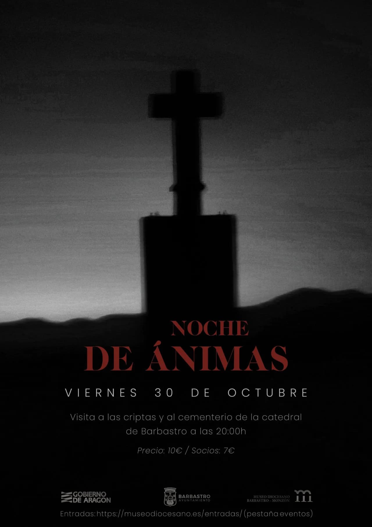 Cartel de Noche de Ánimas en la catedral de Barbastro