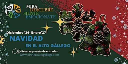 Cartel de Navidad en el Alto Gállego: visita guiada nocturna en Yebra de Basa