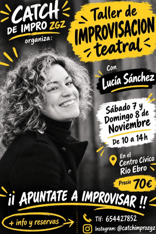 Cartel de Taller de improvisación teatral. Con Lucía Sánchez