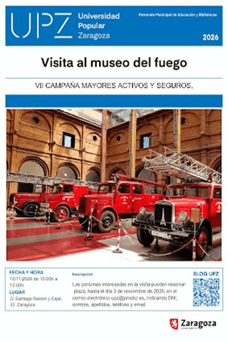 Cartel de Visita al Museo del Fuego y de los Bomberos