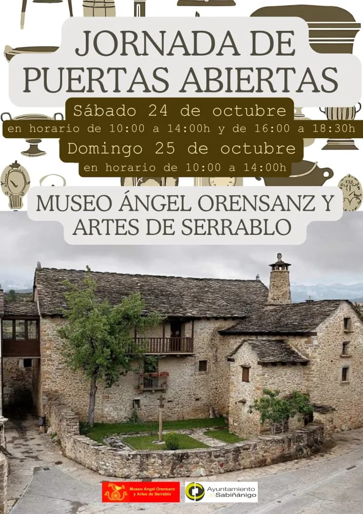 Cartel de Puertas abiertas del Museo Ángel Orensanz y Artes de Serrablo