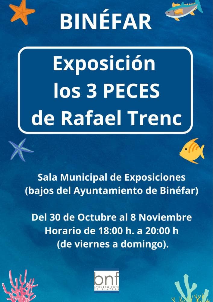 Cartel de Exposición «Los tres peces de Rafael», de Rafael Trenc