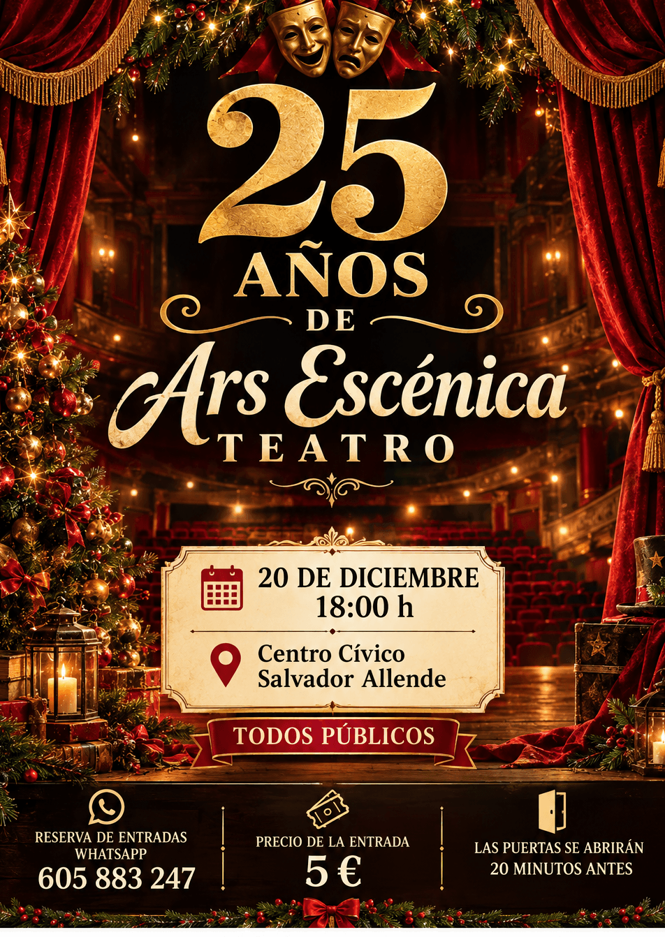 Cartel de 25 años de Ars Escénica Teatro: una vida sobre las tablas