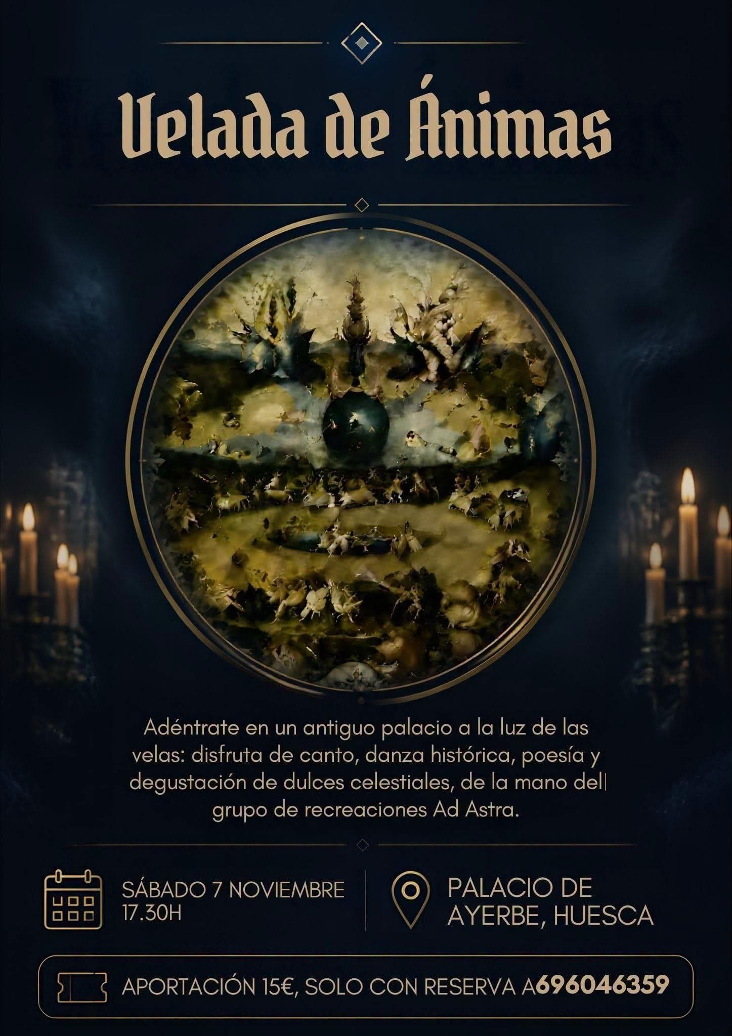 Cartel de Velada de Ánimas en el Palacio de Ayerbe, con Ad Astra