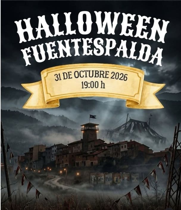 Cartel de Gran túnel del terror de Halloween en Fuentespalda