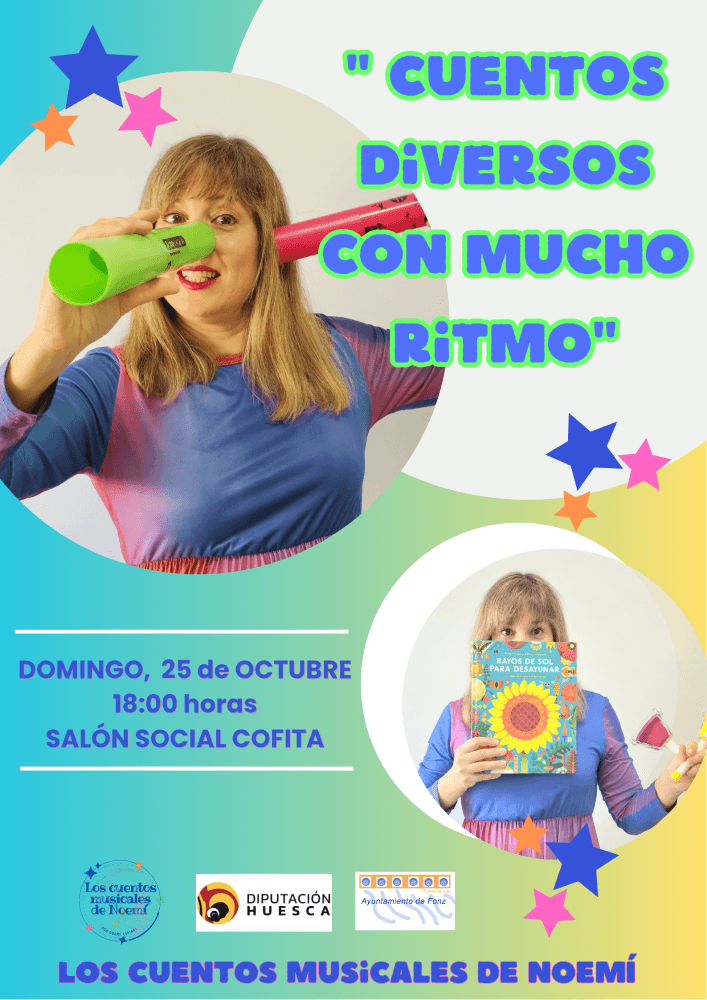 Cartel de «Cuentos diversos con mucho ritmo», con Noemí