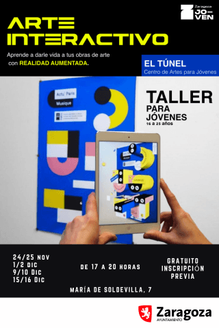 Cartel de Taller de realidad aumentada, con Yaguar Visual