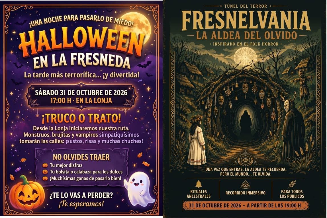 Cartel de Halloween y Fresnelvania en La Fresneda