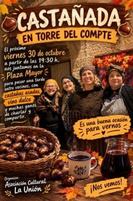 Cartel de Castañada en Torre del Compte