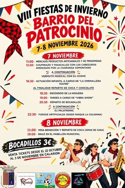 Cartel de VIII Fiestas de Invierno del barrio del Patrocinio