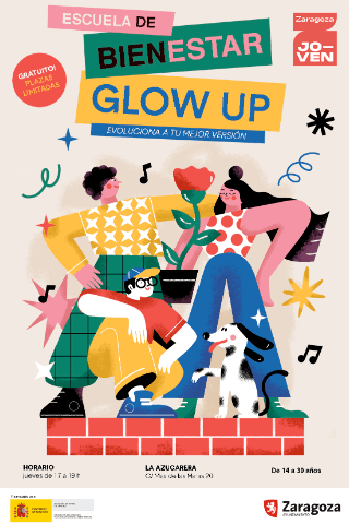 Cartel de Glow Up. Escuela de bienestar