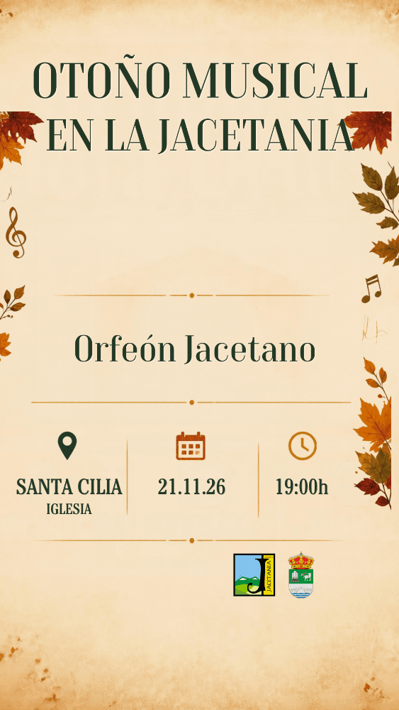 Cartel de Otoño Musical en La Jacetania: Orfeón Jacetano en Santa Cilia