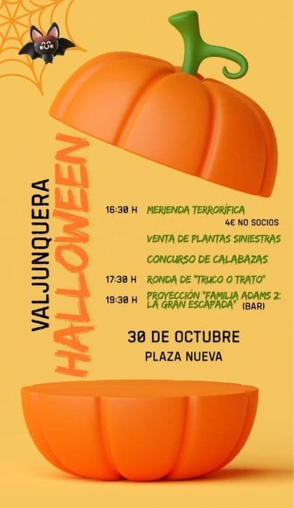 Cartel de Halloween en Valjunquera
