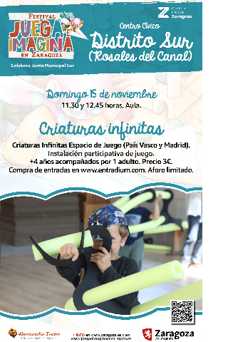 Cartel de Juega e Imagina: Criaturas Infinitas. Espacio de Juego (País Vasco y Madrid)