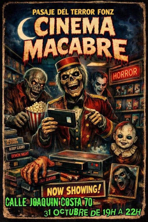 Cartel de ¡Terror en Fonz!: pasaje del terror de Halloween