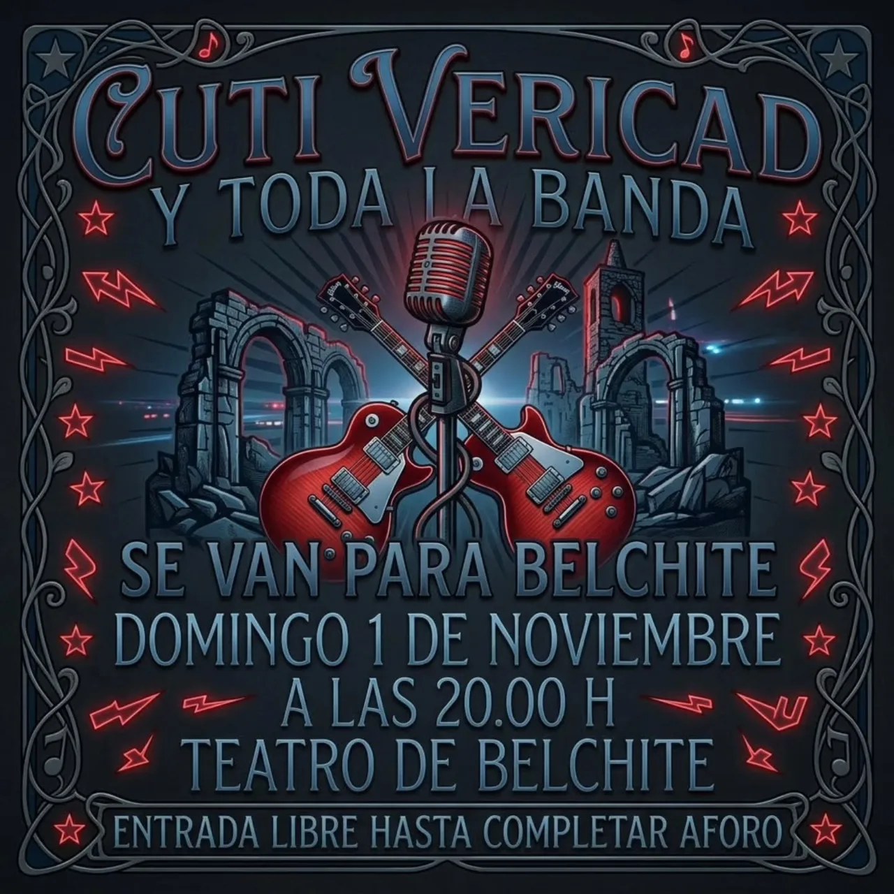 Cartel de Cuti Vericad en concierto en Belchite