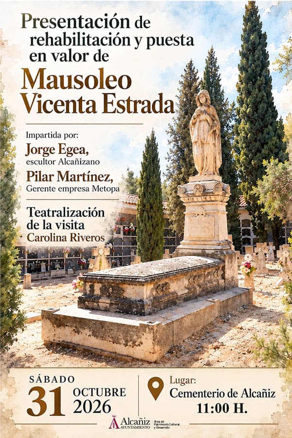 Cartel de Presentación del Mausoleo de Vicenta Estrada, con visita teatralizada