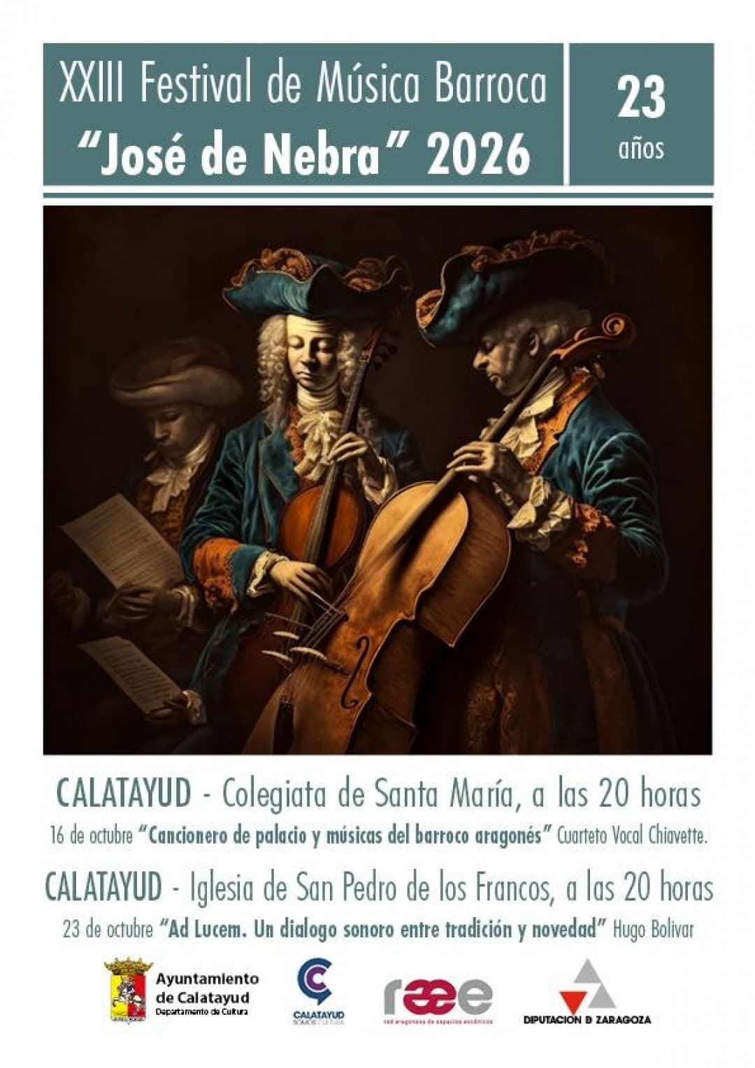 Cartel de Festival de Música Barroca José de Nebra: Cuarteto Vocal Chiavette