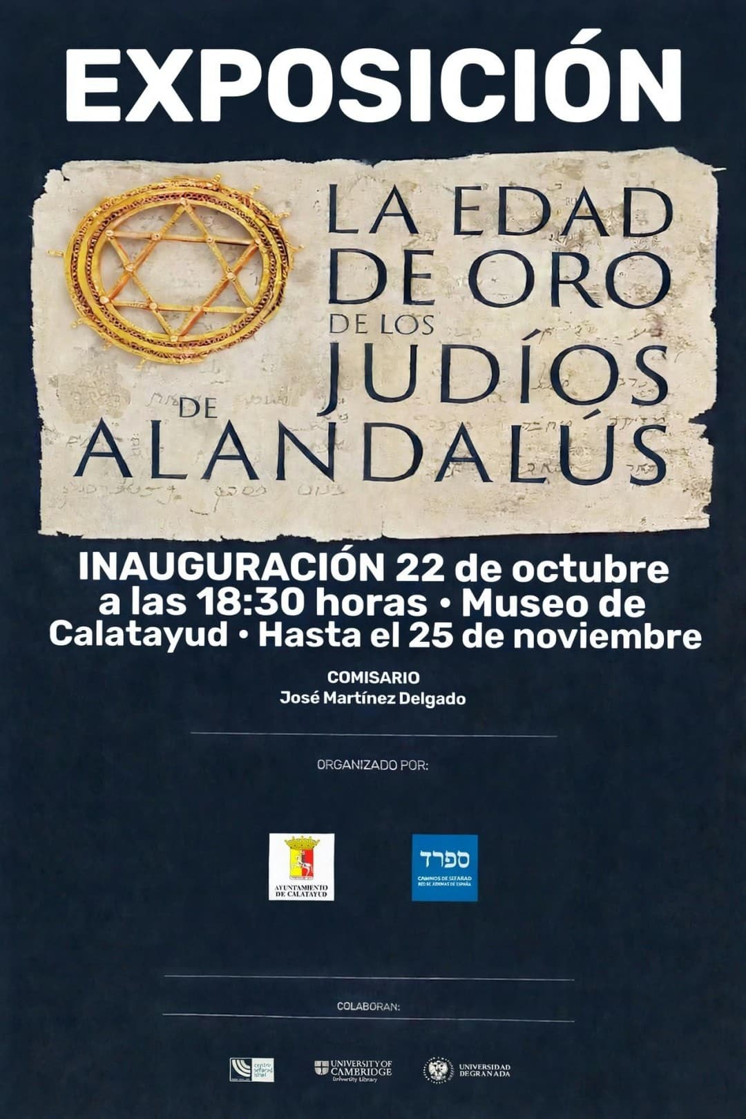Cartel de Exposición «La edad de oro de los judíos de al-Ándalus» en Calatayud
