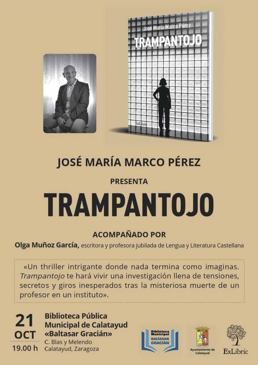 Cartel de Presentación de «Trampantojo», de José María Marco, en Calatayud