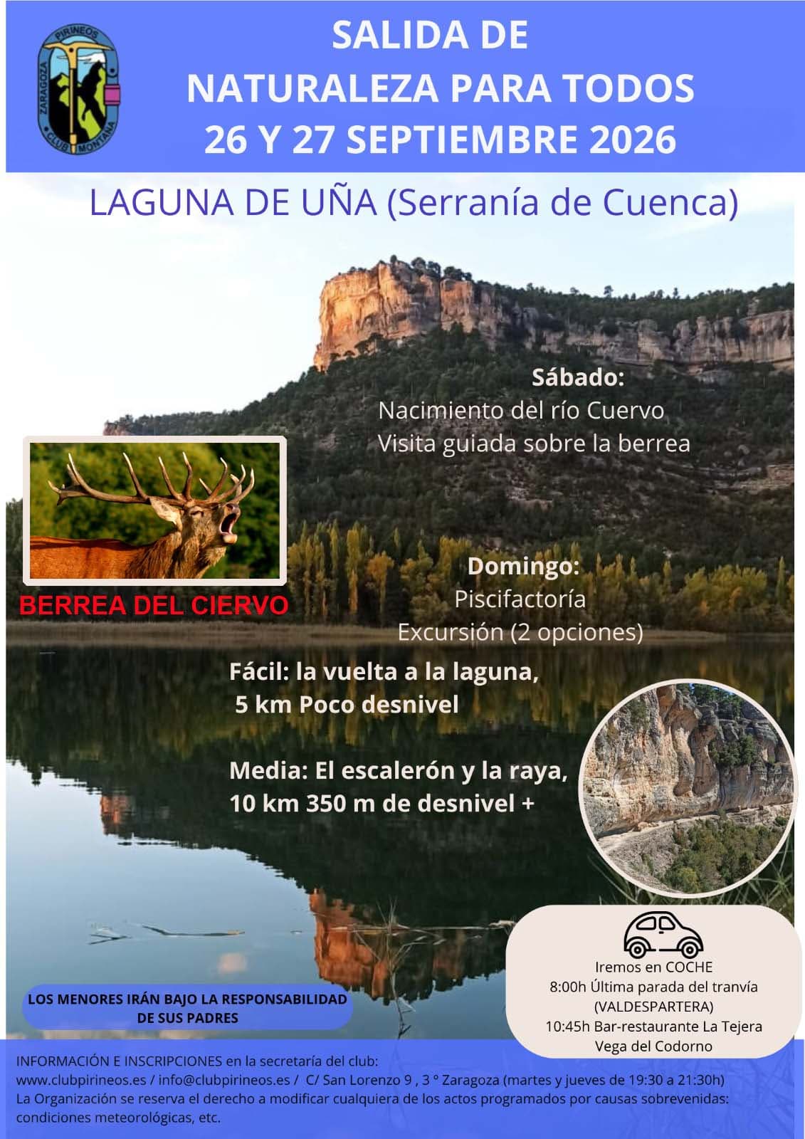 Cartel de Salida de naturaleza a la Laguna de Uña