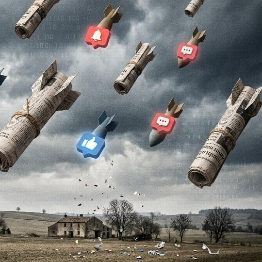 Cartel de La propaganda en tiempos modernos de conflicto