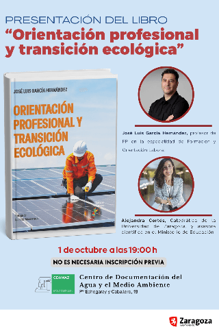 Cartel de Presentación del libro "Orientación profesional y transición ecológica", de José Luis García Hernández